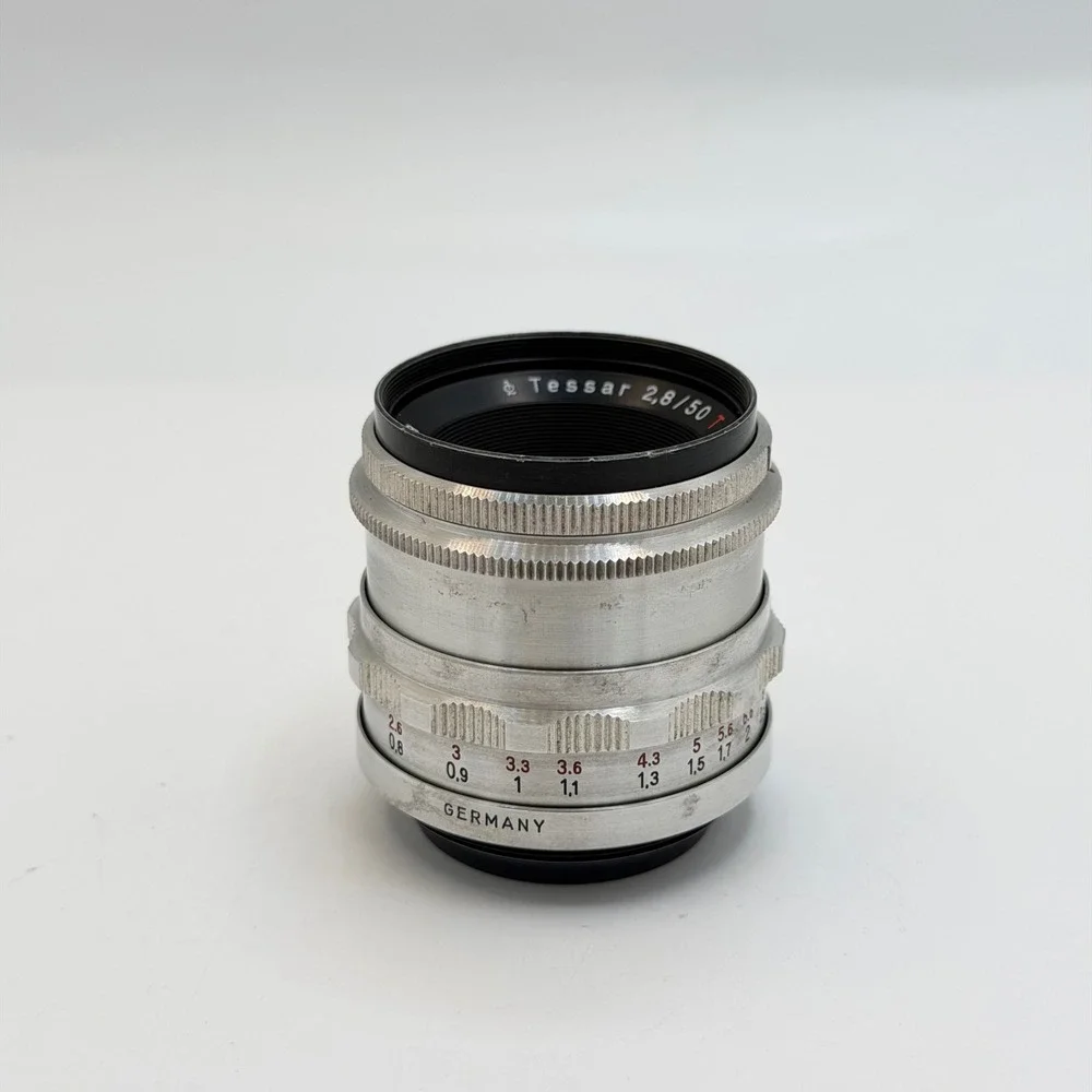 Carl Zeiss Jena Tessar 50mm f2.8 Red T Vintage M42 Lens Silver Germany 3810145